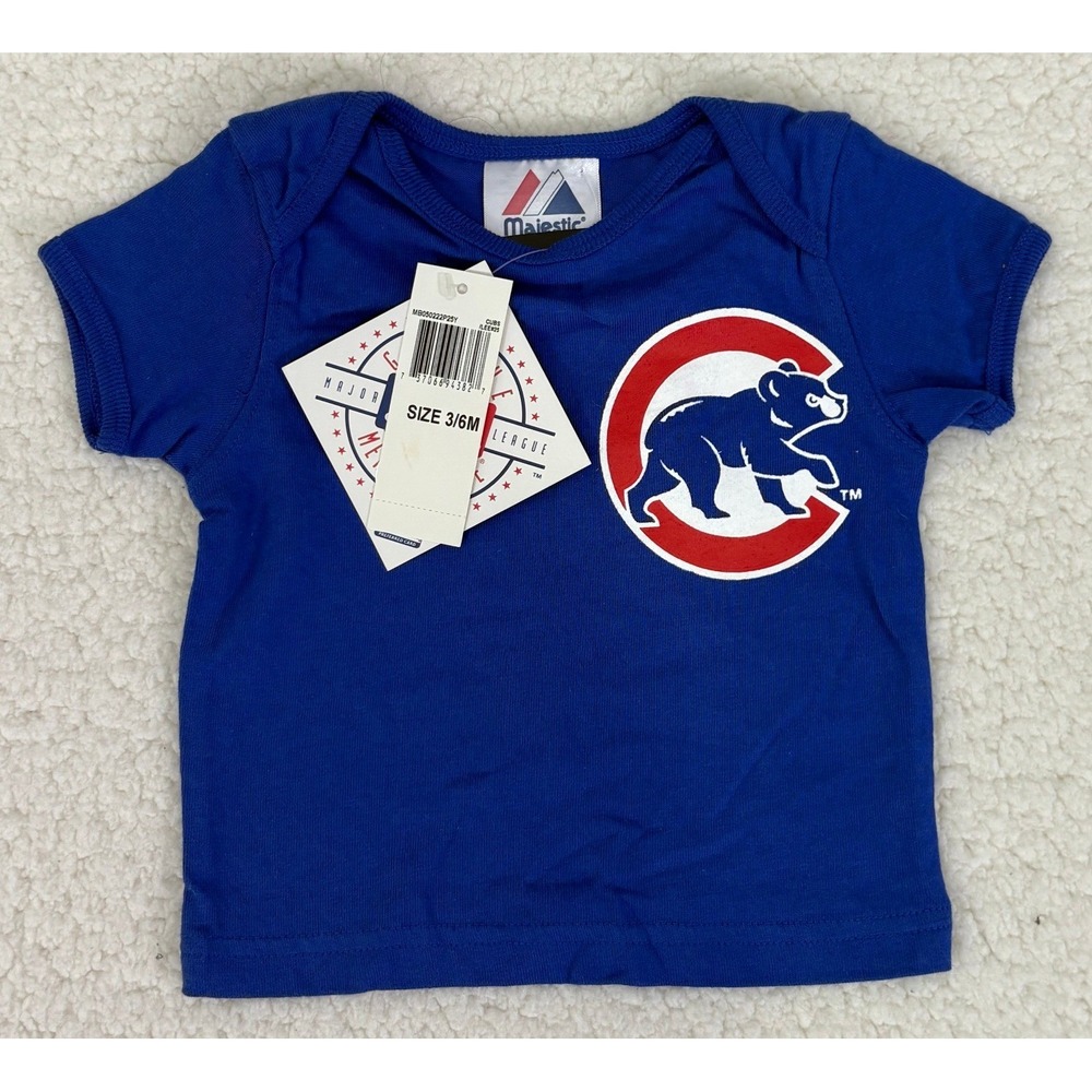 Majestic MLB Chicago Cubs Derrek Lee 25 Infant Blue T-Shirt Size 3/6M NWT